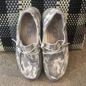 Hey Dude Kids' Moccasins in Gray Camo